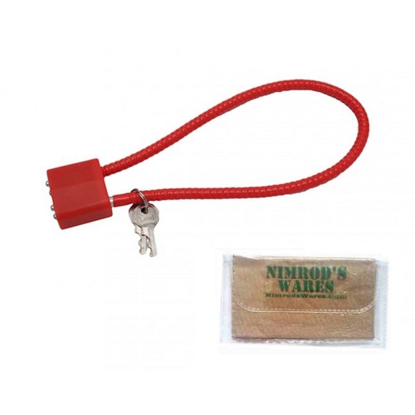 Nimrod's Wares DAC CA DOJ-Approved 15" Gun Cable Lock FSD w/ 2 Keys CL012014 Microfiber Cloth
