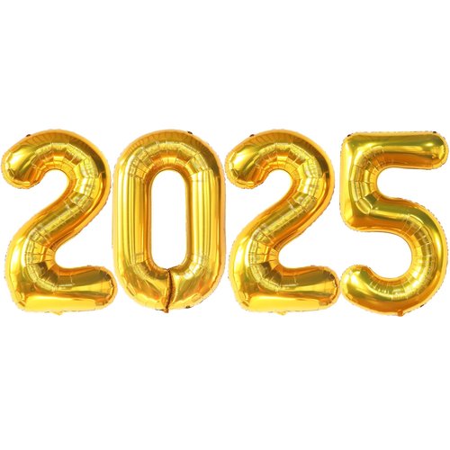 KatchOn, Giant 42 Inch Gold 2025 Balloons Number - New Years Decorations 2025 | Foil 2025 Balloon Numbers for 2025 New Years Eve Party Supplies | Happy New Year Decorations 2025 | NYE Decorations 2025