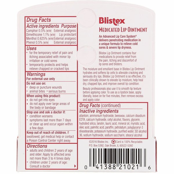 Blistex Medicated Lip Ointment 0.21 oz (Pack of 11)