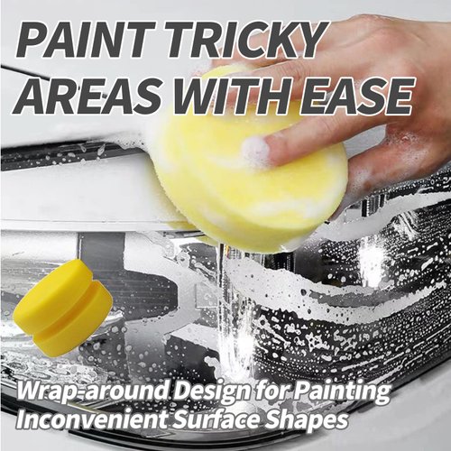 2Pcs Painting Sponges Set - Round Paint Sponge for Smooth Application - Reusable Sponges for Brush-Free Painting - Ideal for Furniture & Craft Projects