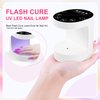 MEKK Cordless Rechargeable Mini UV LED Nail Lamp with Sensor 2024 Newest Upgraded 24W Small UV Light for Nails Professional Flash Cure Nail Lamp for Gel X Mini Nail Lamp with 4 Timers(White)