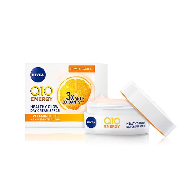 NIVEA Q10 Energy Healthy Glow Face Day Cream (50 ml), Energising Day Cream, Face Cream for Women, Moisturising Cream, Face Cream with Q10, Vitamin C, and Vitamin E