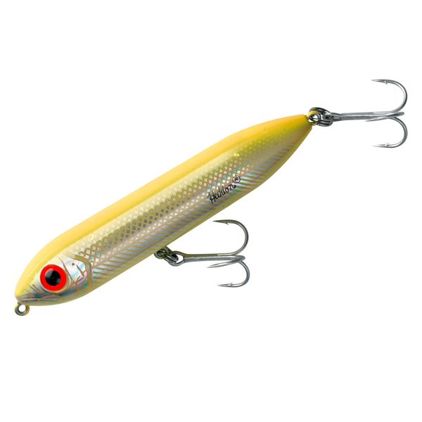 Heddon Super Spook Topwater Fishing Lure for Saltwater and Freshwater, Bone/Silver, Super Spook Jr (1/2 oz)