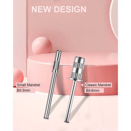 Rolybag Small Mandrel Bits Nail Drill Bits 3.1mm Mandrel Bit for Nail Small Sanding Bands 3/32'' Shank Nail Drill Bit for Electric Drill File Machine Nail Drill Head Manicure Accessory Mandrel, 5pcs