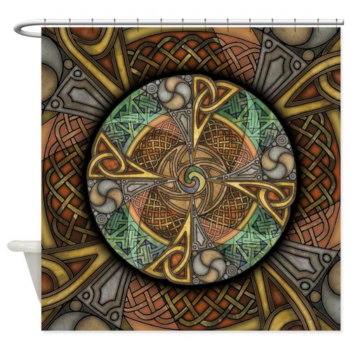 CafePress Celtic Aperture Mandala Decorative Fabric Shower Curtain