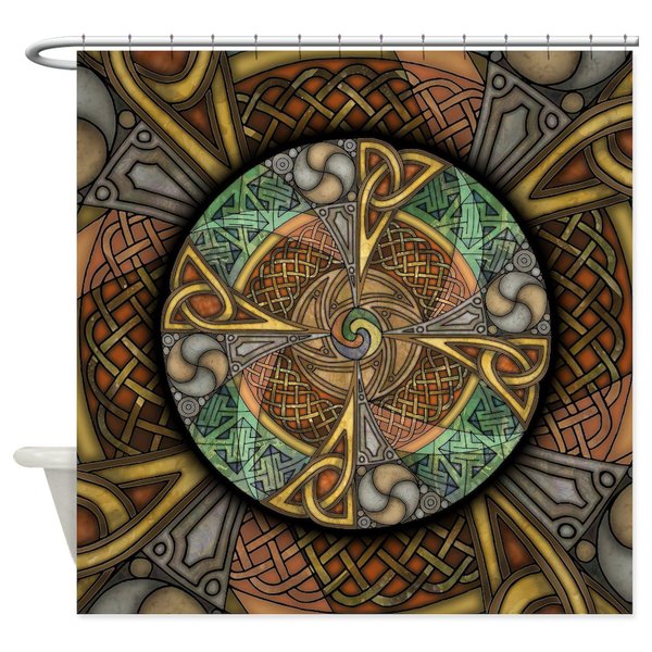CafePress Celtic Aperture Mandala Decorative Fabric Shower Curtain
