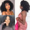 Pixie Cut Curly Human Hair Bundles - Curly 100% Human Hair Weave 4 Bundles(24 22 20 18 inches) Pixie Cut Curly Brazilian Pixie Curly Cut Virgin Human Hair Extensions Natural Color