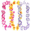 Super Z Outlet Giant Hawaiian Ruffled Simulated Colorful Luau Silk Flower Leis Jumbo Necklaces for Tropical Island Beach Theme Party Event, Birthday Supplies, Costume (12 Pack)