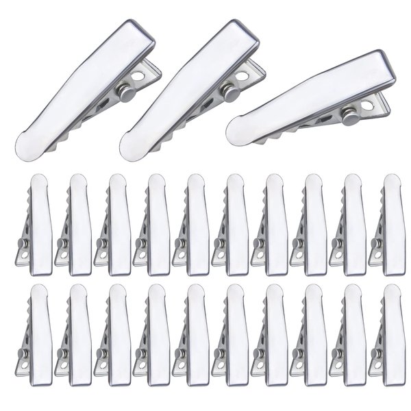 100pcs Alligator Duckbill Hair Clips Metal Single Prong Hair Clip Hairpins Teeth Bows Professional Sectioning Clips DIY Hair Accessories for Women Girls Salon Styling, Silver