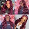 SUPERNOVA Burgundy Lace Front Wigs Human Hair 99j Body Wave 13x4 Lace Front Wig Human Hair for Black Women Pre-Plucked 180% Density Full lace Wig Hair Wig (18inch, Burgundy wig Human Hair)