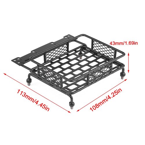 RC Roof Rack, Toy Roof Rack Black Steel Luggage Tray Roof Rack for 1/10 RC Crawler Car(S) Rc Truck Roof Rack 1 10 Rc Truck Roof Rack 1/10 Rc Truck Roof Rack Rc Crawler