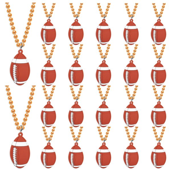 KeeStar 24 Pack Rugby Necklace Party Favors for Sports Themed Baby Shower, Birthday Party Goodie Bag Fillers, School Carnival Rewards, Photography Props, Home Decorations, Classroom Prize