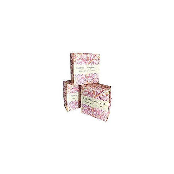 Greenwich Bay Cleansing Spa Soap, Shea Butter, and Cocoa Butter. Blended with Loofah and Apricot Seed, No Parabens, No Sulfates 6.35 Ounce (3 Pack) (Rosewater Jasmine)