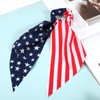 American Flag Hair Ties for Woman Girls Red White and Blue Ribbon Hair Scrunchies Elastic Patriotic 4th of July Hair Tie Independence Day Memorial Day Party Supplies Hair Accessories 2PCS
