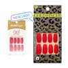 GoldFinger Press On Nails Full Cover Bold Red Color Matt Finish Nails Glue On Long Fake Nails with Glue, Long Lasting, Sturdy,
