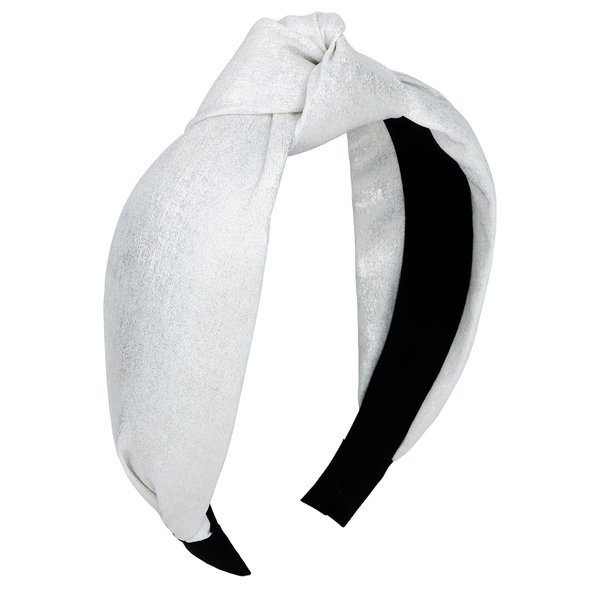 Ondder White Top Knot Headband for Women Cloth Head Bands for Women’s Hair Wide Knotted Headbands for Women Non Slip Fashion Womens Headbands