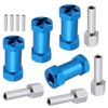 4-Pack HobbyPark RC Wheel Spacers 12mm Hex Drive Hubs Combiner Coupler Aluminum 25mm Offset Extension for 1/10 RC Crawler Car Parts (Blue)