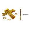 JHere 100 Pack Gold Polka Dot Candy Bags with 100Pcs Gold Metallic Twist Ties, Clear Plastic Treat Bags for Cookie Candy Snack Gift Wrapping Party Favor - 5.1'' by 8.2'' by 1.5''