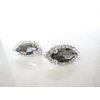 Generic Two small tiny dark gray or clear crystal hair pin clip barrettes fine hair (Primary color: Clear)