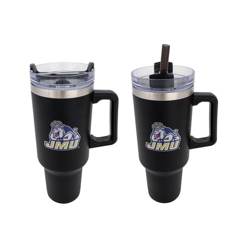 Desert Cactus James Madison University Dukes JMU Large Insulated Stainless Steel with Handle Lid Straw Reusable Double Walled Cup Hot Cold Drinkware Laser Etched (40oz Ounce Rally Tumbler Design C)