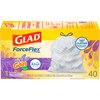 Glad ForceFlex Tall Kitchen Drawstring Trash Bags, 13 Gallon Trash Bag, Gain Lavender with Febreze Freshness, 40 Count
