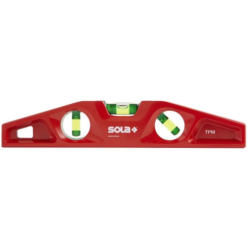 SOLA LSTFM Aluminum Die-Cast Magnetic Torpedo Level with 3 60% Magnified Vials, 10-Inch, Red