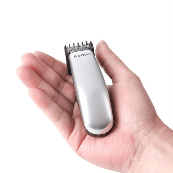 KEMEI Mini Hair Timmer Professional Hair Clippers Cordless Fit in Your Hand with 3 Guide Combs, Portable & USB Rechargeable for Barbers and Stylists