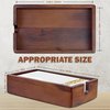 Acacia Guest Towel Napkin Holder 10x6", Paper Hand Towels Tray Holds Paper & Cloth Linen Napkin on Table, Kitchen Counter, Bathroom - Durable, Natural, Dark Stained Organizer for Party, Wedding, Event