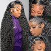 30 Inch Deep Wave Lace Front Wigs Human Hair 13x4 HD Lace Front Wigs Human Hair Pre Plucked 180% Density Deep Curly Human Hair Wig Wet and Wavy Glueless Frontal Human Hair Lace Front Wigs for Women
