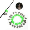 luzen 24Pcs Fishing Rod Alarm Dual Alert Bells Clip on Fishing Rod Bells Twin Bells Fishing Bells Fishing Accessory, Green