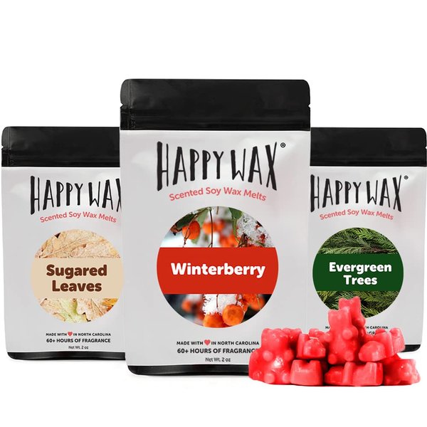 Happy Wax Winter & Holiday Scented Soy Wax Melts (Winter Mix, 6 Ounce Mix)