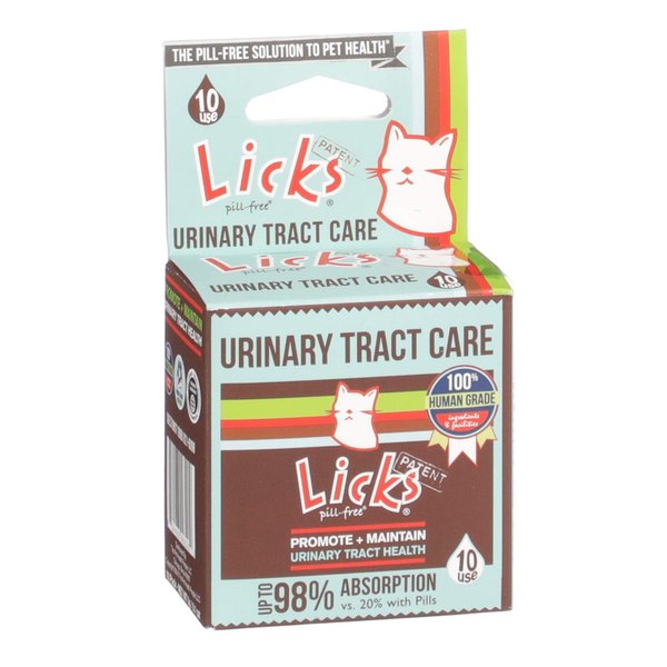 Licks Pill-Free Cat Urinary Tract Care - Cat UTI Care and Prevention Gel Packets - Urinary Tract Infection Supplement for Cats - Omega 3 Fish Oil and L-Lysine Supplement - Gel Packets - 10 Use