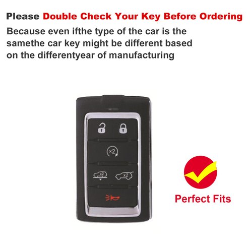 CHQLPBF 2pcs Key Fob Cover with Metal Keychain Compatible with 2022-2024 Jeep Grand Wagoneer Soft TPU Protection Case Shell (6-Buttons Black White)