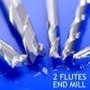 HOZLY CNC Router Bits Set 1/8" Shank CNC Bit End Mill Flat Nose Carbide Endmill Two Flute Spiral Upcut Milling Cutter Tool Set (CED :1mm 1.5mm 2.0mm 2.5mm 3.175mm) for Wood PVC MDF Hardwood