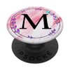 Cell Phone Pop Out Holder,Pink Purple Blue Flower Letter M PopSockets Grip and Stand for Phones and Tablets