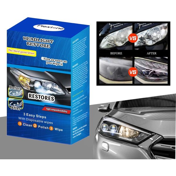 Plextone Headlight Restoration Kit Easy to Restore Dull Faded and Discoloured Headlights and Taillight