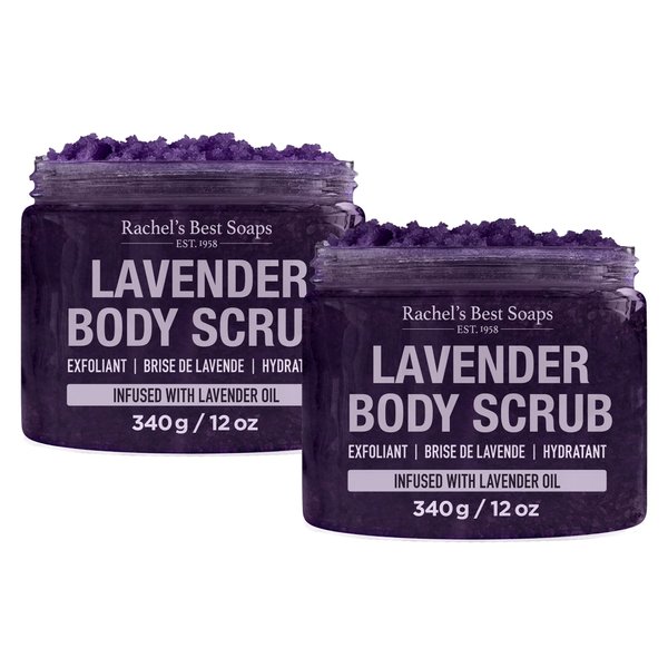 BeautyFrizz Lavender Body Scrub 24 Oz - Exfoliating Body Scrub with Sea Salt, Aloe and Shea Butter - Exfoliator Body Scrubs for Women Exfoliation - Lavender Scrub - Pack of 2