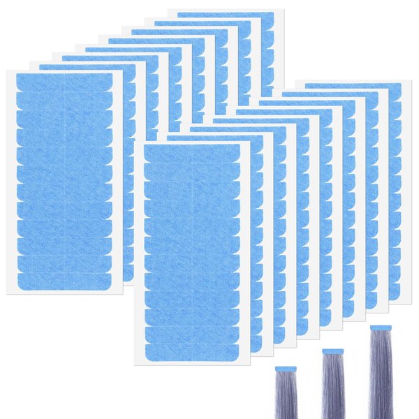 Rimoev 240 PCS Hair Extension Tape, Double Sided Replacement Tape Adhesive, Strong Hold Adhesive Tape, Waterproof Lace Tape, Replacement 1.57 x 0.31 Inch Tape Tabs for Hair Extensions