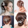 5 Pieces Crystal Bride Wedding Hair Comb Silver Bridal Hair Pieces Pearl Rhinestone Bridal Hair Clip Flower Hair Side Combs Wedding Hair Accessories for Brides Women Girls