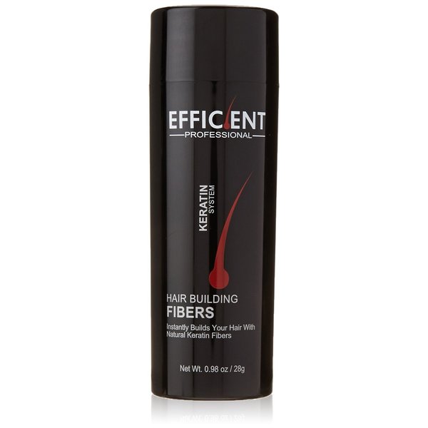 EFFICIENT Keratin Hair Building Fibers, Hair Loss Concealer Net Wt. 28gm / 0.98 oz (Medium Brown)