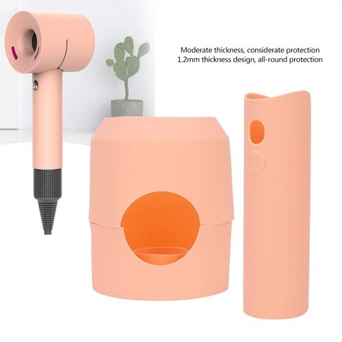Silicone Hair Dryer Protective Cover for Dyson Hair Dryer, Anti-Scratch Shockproof Dust Droof Travel Protective Case Cover(Coral Orange)