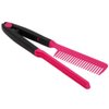 DIY Salon Hair Brush Combs Hairdressing Styling Hair Straightener V Shaped Straight Comb (Pink)