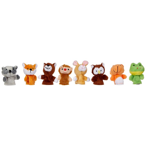 Goki 50962 Finger Puppets Set Forest Animals Set of 8 Fabric