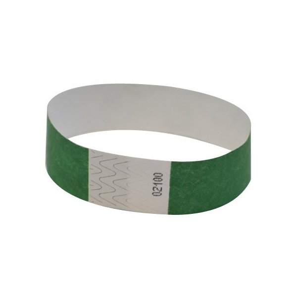 EventWristbands Premium 3/4" Tyvek Wristbands (500 Count, Kelly Green) - Red, Green, Blue, Yellow & Orange Colored Event Wristband Paper Bracelets - Neon Wrist Bands for Festivals