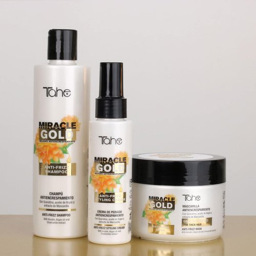 Miracle Gold Anti-frizz Kit (Miracle Gold Shampoo 300ml + Miracle Gold Mask 300ml + Miracle Gold Styling Cream 100ml) (For Thick Hair)