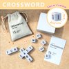 COHHFWPD Crossword Solitaire Dice Game, Dice Game with 15 Letters Dice, Funny Family Game for Christmas Night, Travel Game with in Canvas Bag (White dice)