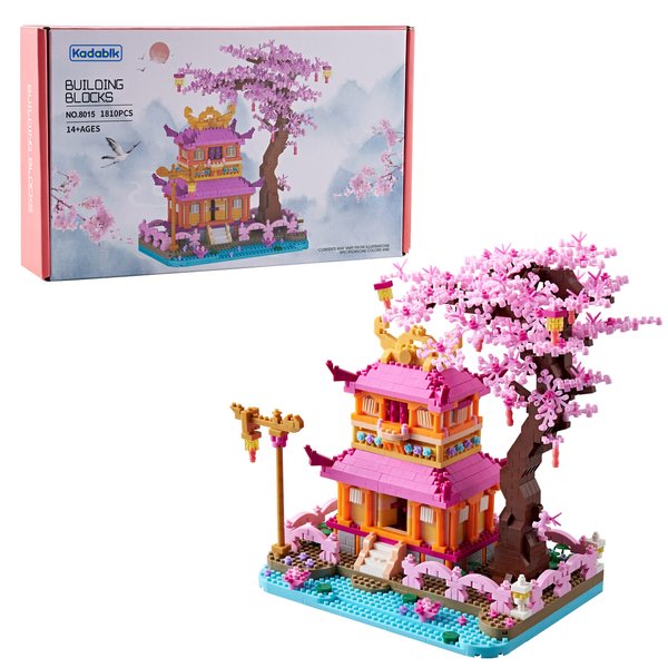 Kadablk Architecture Dream Flower Building Block,Japan Sakura Tree House Construction Set,1810 PCS for Adults and Kids,Mirco Blocks Model Set,Creator Blocks,Mini DIY STEM Toys,Assembly Toys