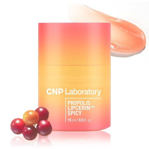 CNP Honey Lip Plumper Spicy (0.5 fl.oz) - Propolis Lipcerin™ Mint Flavor Lip Butter, Hydrating Overnight Manuka Lip Balm & Mask, 12hrs Long-lasting Moisture, Gentle Exfoliation, Korean Skin Care