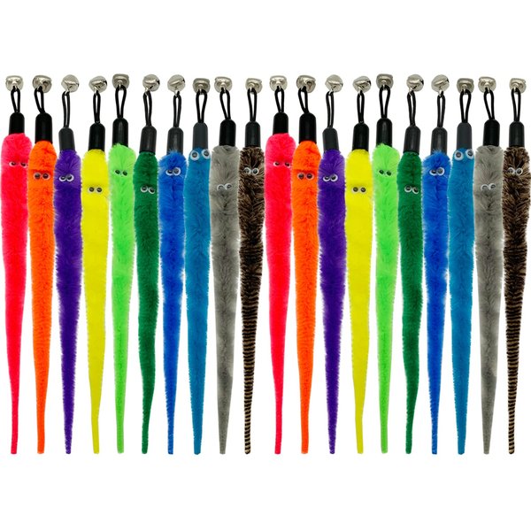 CATENESS Cat Worm Toy Cat Wand Replacement, 20 PCS Worm Cat Toy Refills, Cat Wand Attachments Worm for Cat Toys