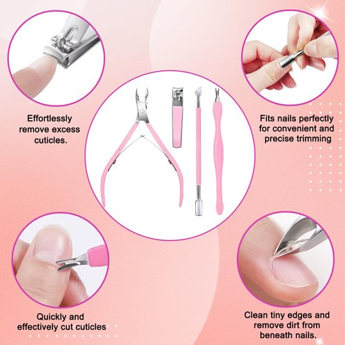 Manicure Kit, Nail Care Nail Prep Manicure Set with Cuticle Trimmer, Cuticle Pusher, Cuticle Softener for Nails, Cuticle Oil, Cuticle Remover, Nail File, Cuticle Nippers Nail Prep Kit (HJ-NAT249)